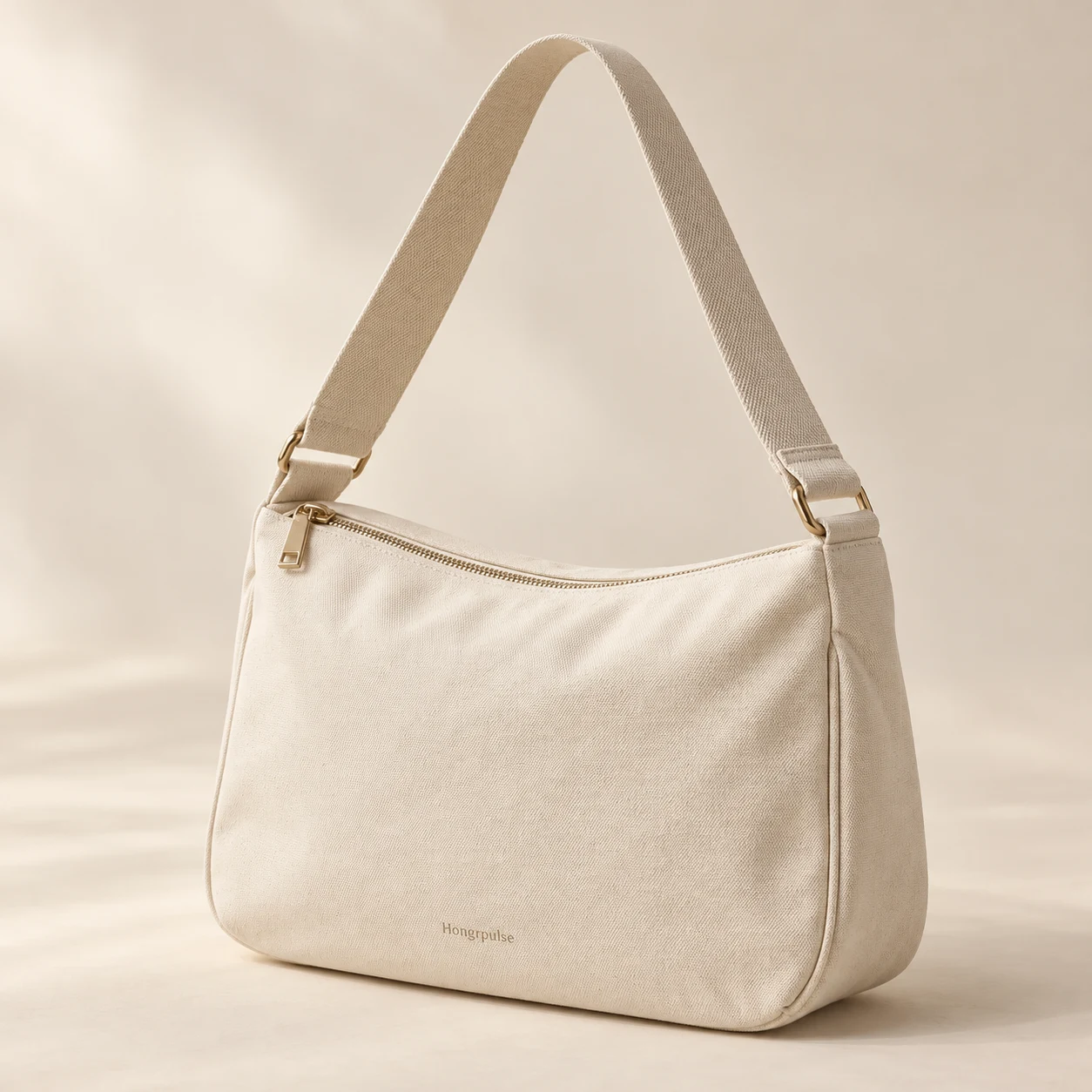 Willow Canvas Shoulder Bag in Ivory